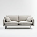Canapé 2 places gris clair 180 x 88 x 85 cm en polyester avec pieds en acier forme rectangulaire
