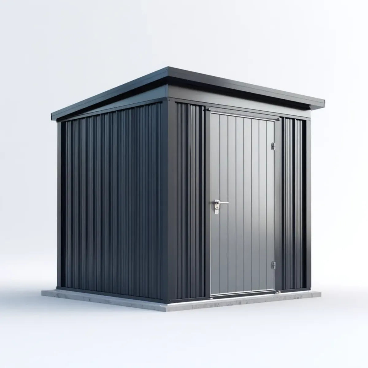 Abri de rangement extérieur en acier galvanisé gris anthracite 213 x 130 x 185 cm avec porte verrouillable