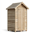 Abri de rangement extérieur en bois massif naturel à toit à deux pans 100 x 100 x 180 cm
