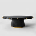 Table basse ronde noire et dorée en MDF et acier 100 x 100 x 38 cm