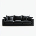 Canapé droit 3 places noir 230 x 95 x 85 cm en cuir synthétique PU rectangulaire