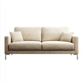 Canapé 3 places beige 220 x 90 x 85 cm en polyester rectangulaire