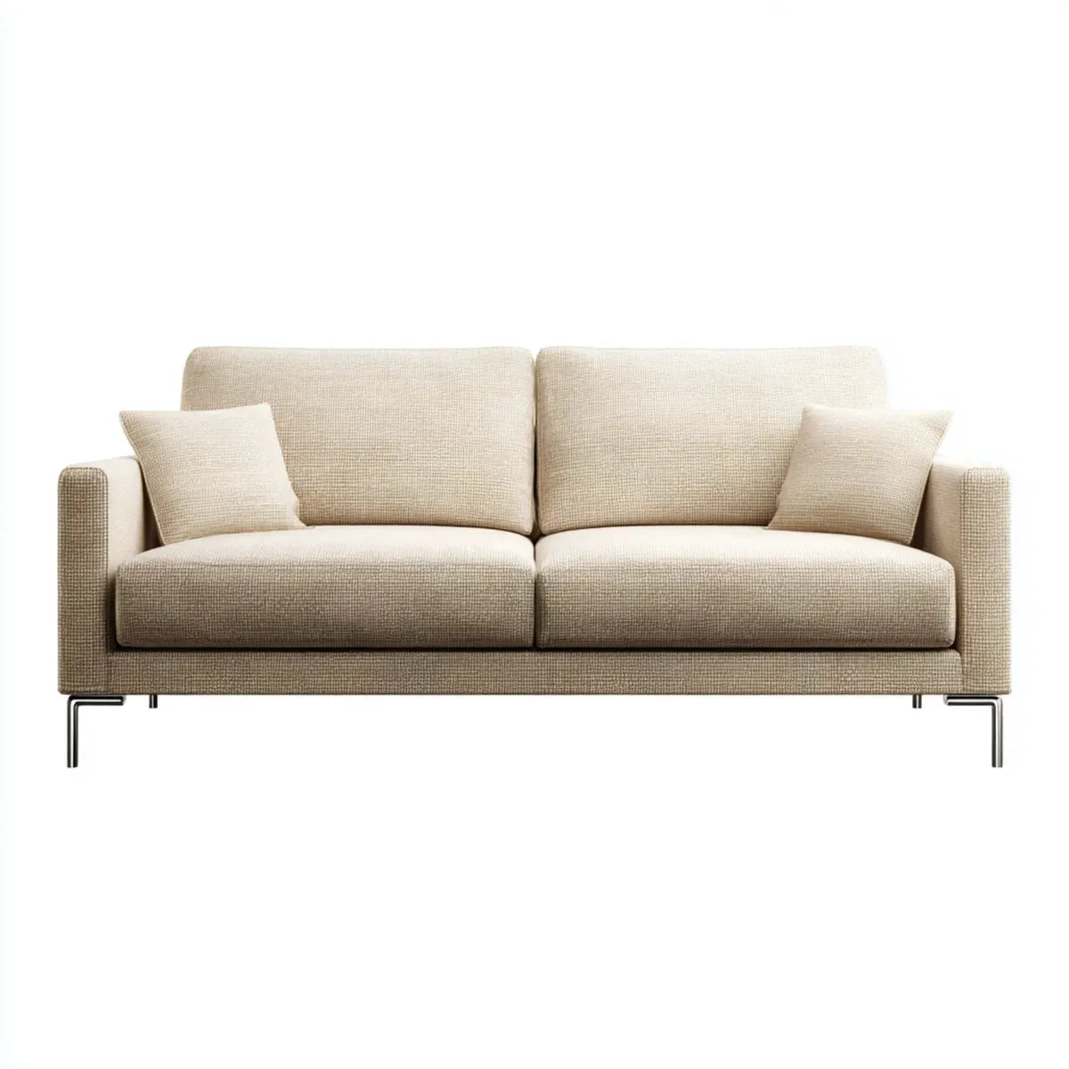 Canapé 3 places beige 220 x 90 x 85 cm en polyester rectangulaire