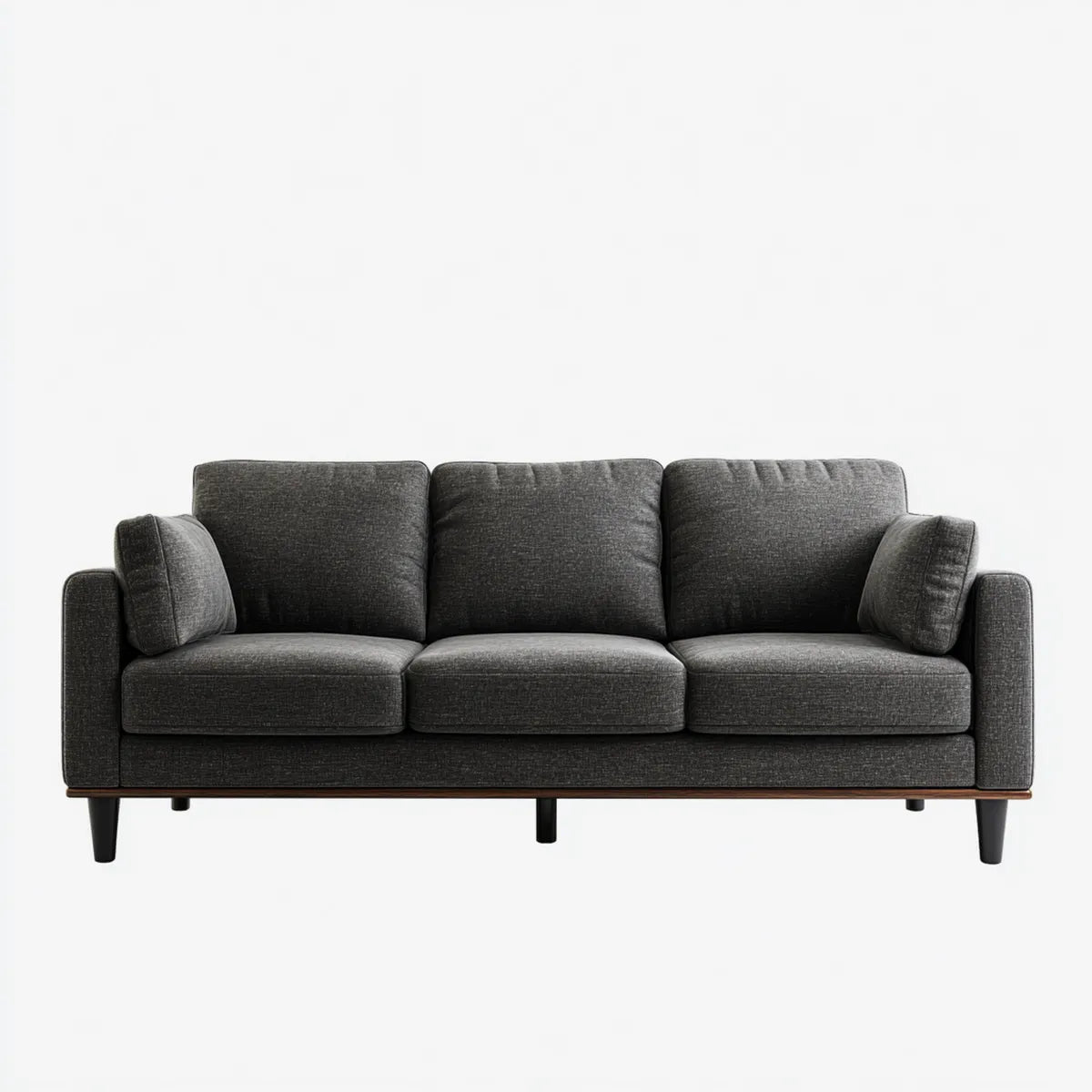 Canapé 3 places gris anthracite 220 x 90 x 85 cm polyester forme droite
