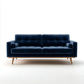 Canapé 3 places bleu marine 210 x 88 x 84 cm velours de polyester rectangulaire