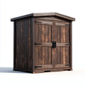 Abri de rangement extérieur brun foncé en bois massif à deux portes 120 x 70 x 150 cm
