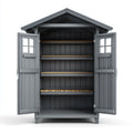 Armoire de rangement extérieure gris anthracite 120 x 60 x 180 cm en polypropylène avec 3 étagères toit à deux pans