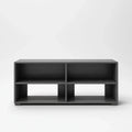 Table basse avec rangement noire en MDF plaqué chêne rectangulaire 120 x 40 x 45 cm